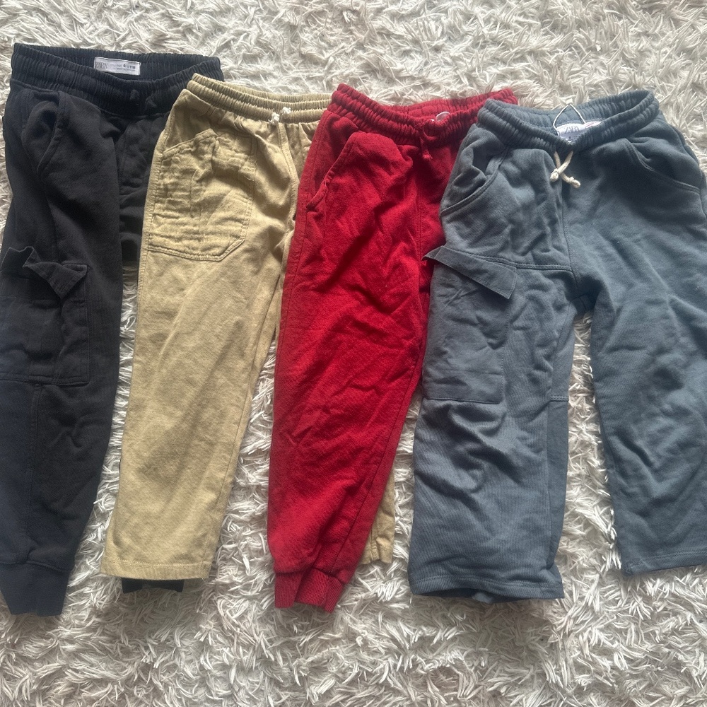 Boys Lot of 4 Zara Pants and Joggers Size 5-6 Years